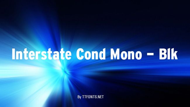 Interstate Cond Mono - Blk example